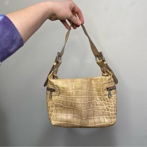 Francesco Biasia Tan Embossed Leather Small Handbag